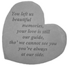 Bereavement Garden Stone - Heart Shaped - 6.75" X 6" - Multiple verses available