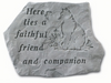 Garden Stone ~ Here Lies A Faithful Friend... (Cat)