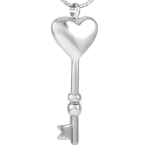 Keepsake Urn Pendant - Heart-shaped Key