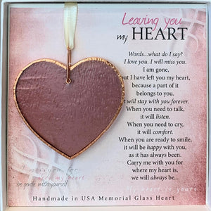 Ornament~"Leaving you my Heart" Pink or Blue
