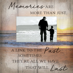 Picture Frame - Memories - Sunset Beach - Wall-mount Ready - 4" X 6" Photo - 9.5" Square