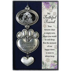 Pet Memorial Ornament - "Forever in our Hearts" - Picture Frame