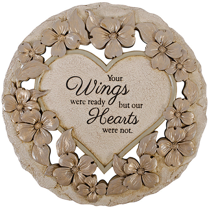 Plaque~Round Stone with Heart Insert 